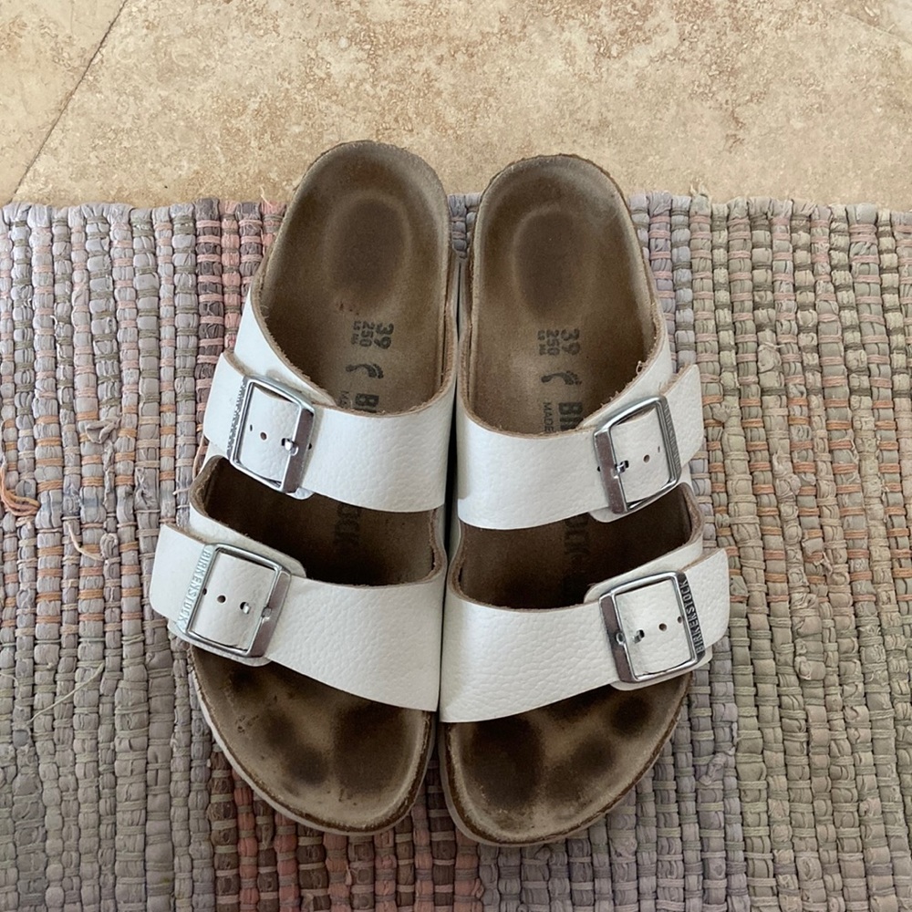 Birkenstock sandals, white, 39